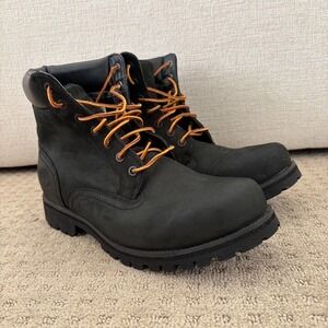Timberland 6-Inch Premium Waterproof Boots Black Nubuck Lace Up 6305R Men US 9